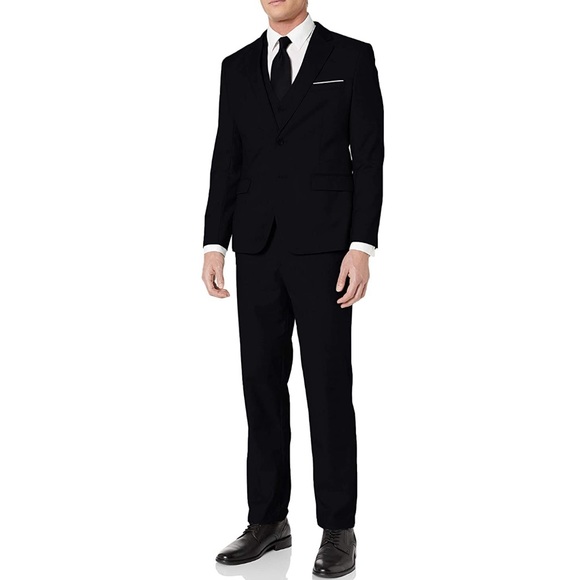 Mens Two Button Notch Lapel Slim Fit 3 Piece Suit - Picture 2 of 6